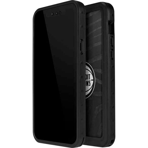 NBA Detroit Pistons Black Animal Print iPhone 15 Plus Waterproof Case